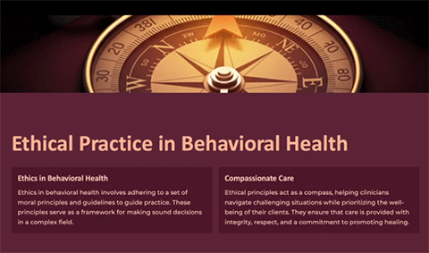Compass with title Ethical Practice in Behavioral Health
